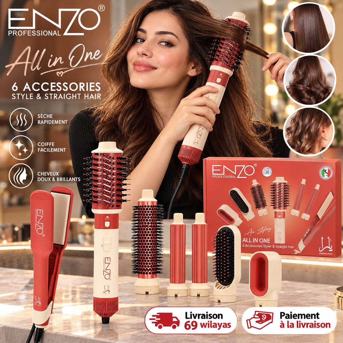 ENZO All in One 6-in-1 Hair Styler - EN-6601 - Image 1