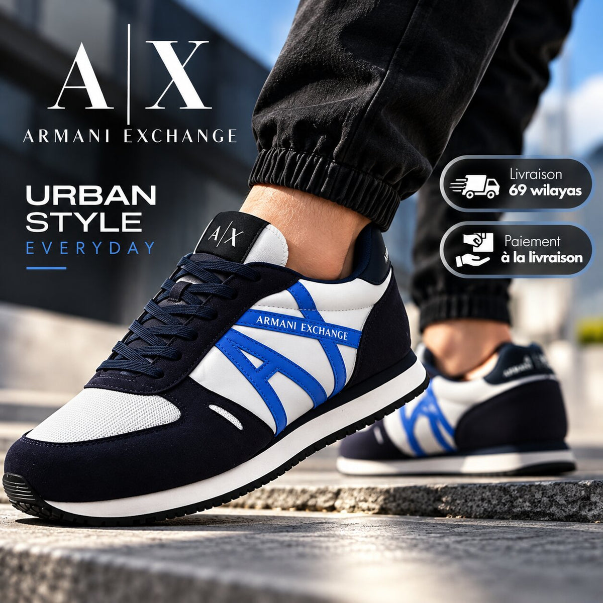 Armani Exchange Retro Running Sneakers - XUX017-XCC68-A7 - Image 1
